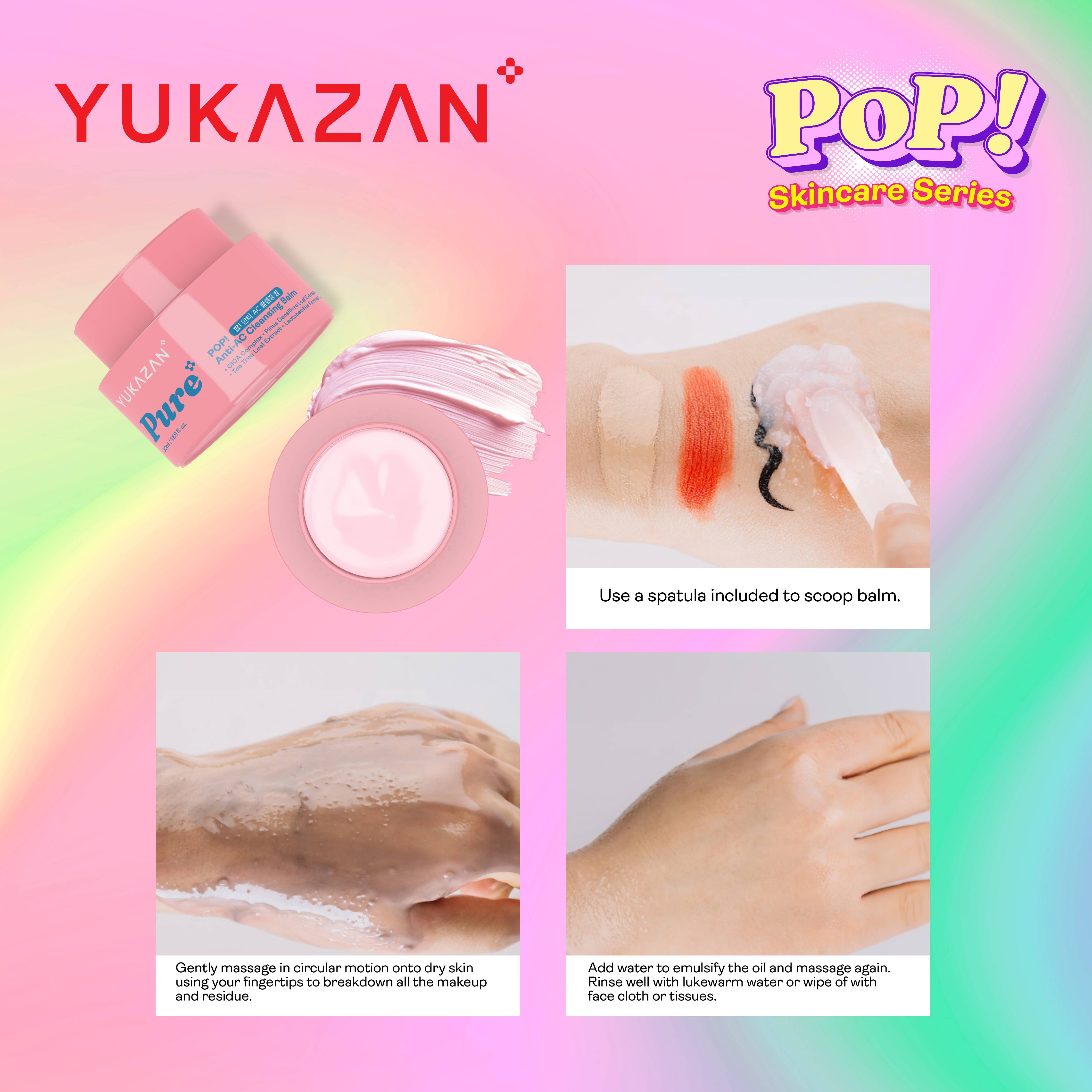 Yukazan POP! Hydro Hydrating Moisturizing Cleansing Balm Make Up Remover 50ml / Remove Waterproof Make Up / Cleanser