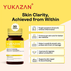 Yukazan Dots Clear 10's Chewable Supplement Reduce Acne / Lighten Scars / Anti Acne / Skin Clarity