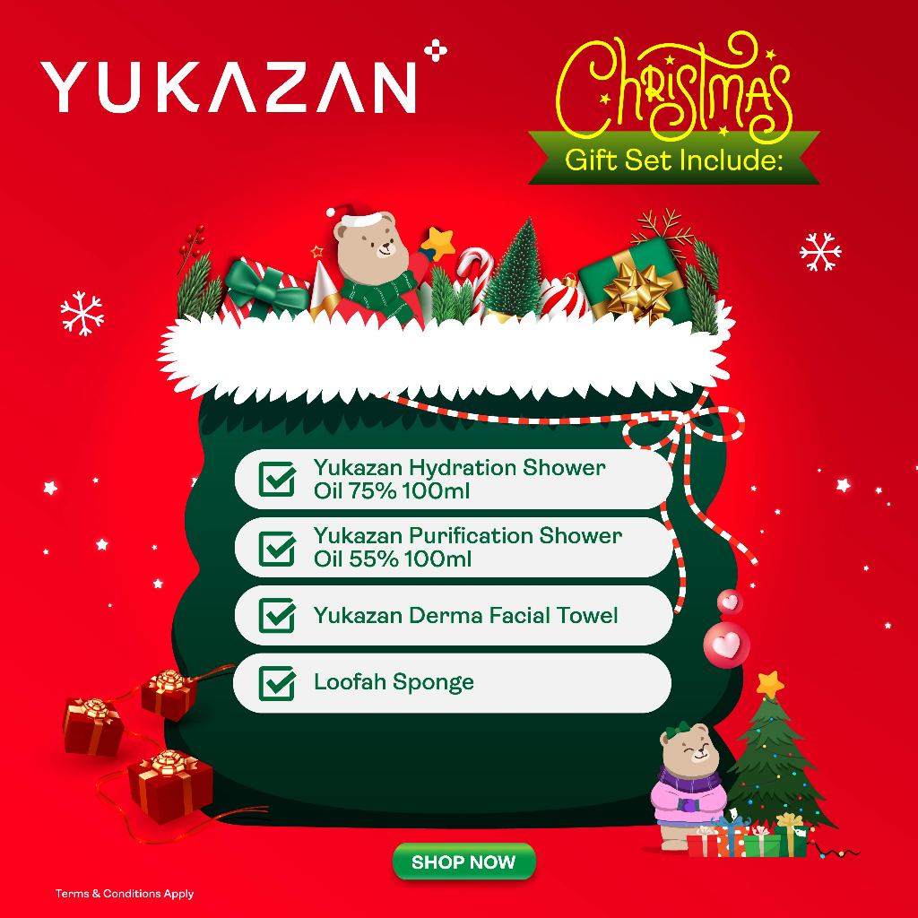 Yukazan Festive Christmas Gift Set Bundle 2 Shower Oil Body Wash 100ml