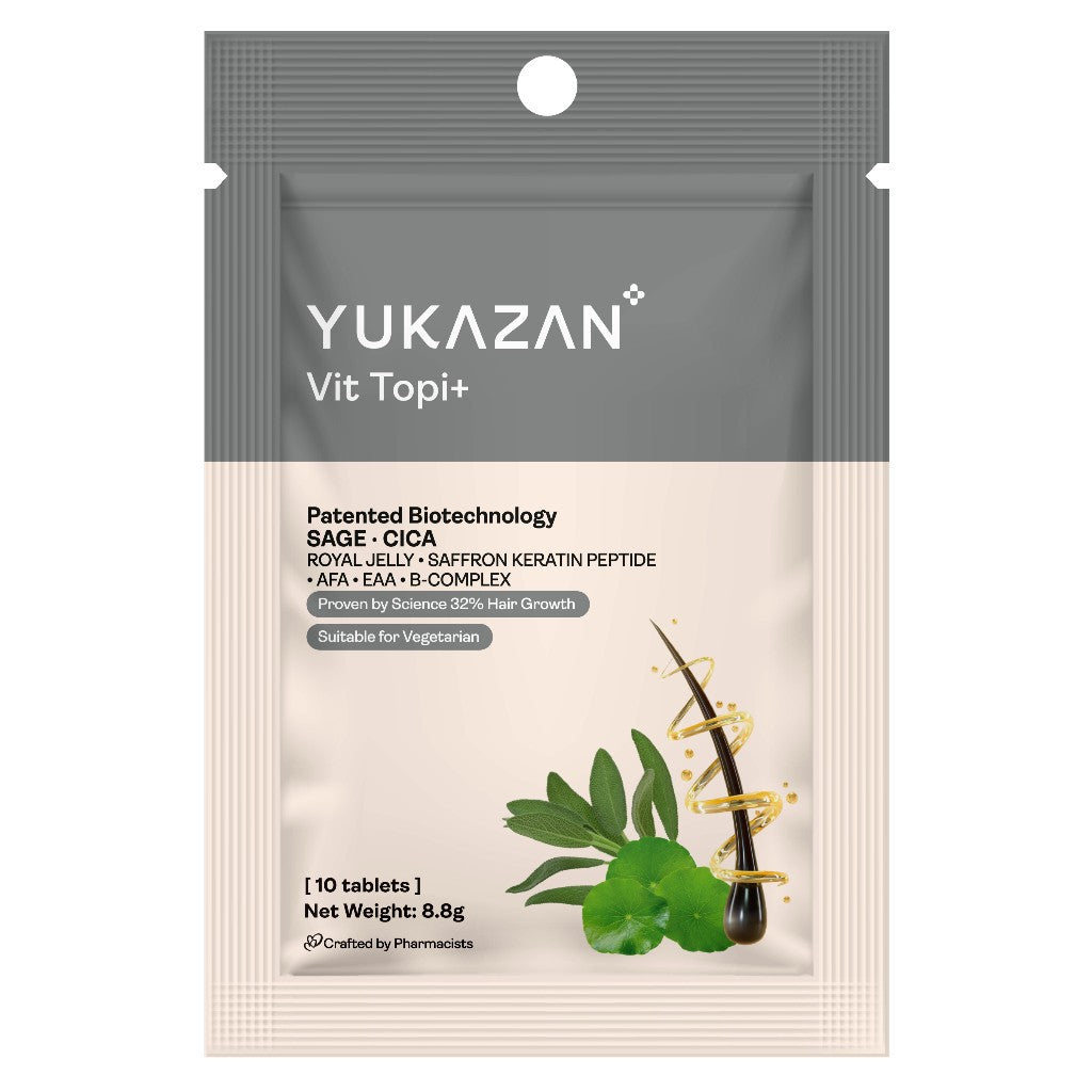 Yukazan Vit Topi+ 10's Hair Growth Chewable Supplement/ Healthy Hair Scalp / Anti Hair Loss / Hair Growth