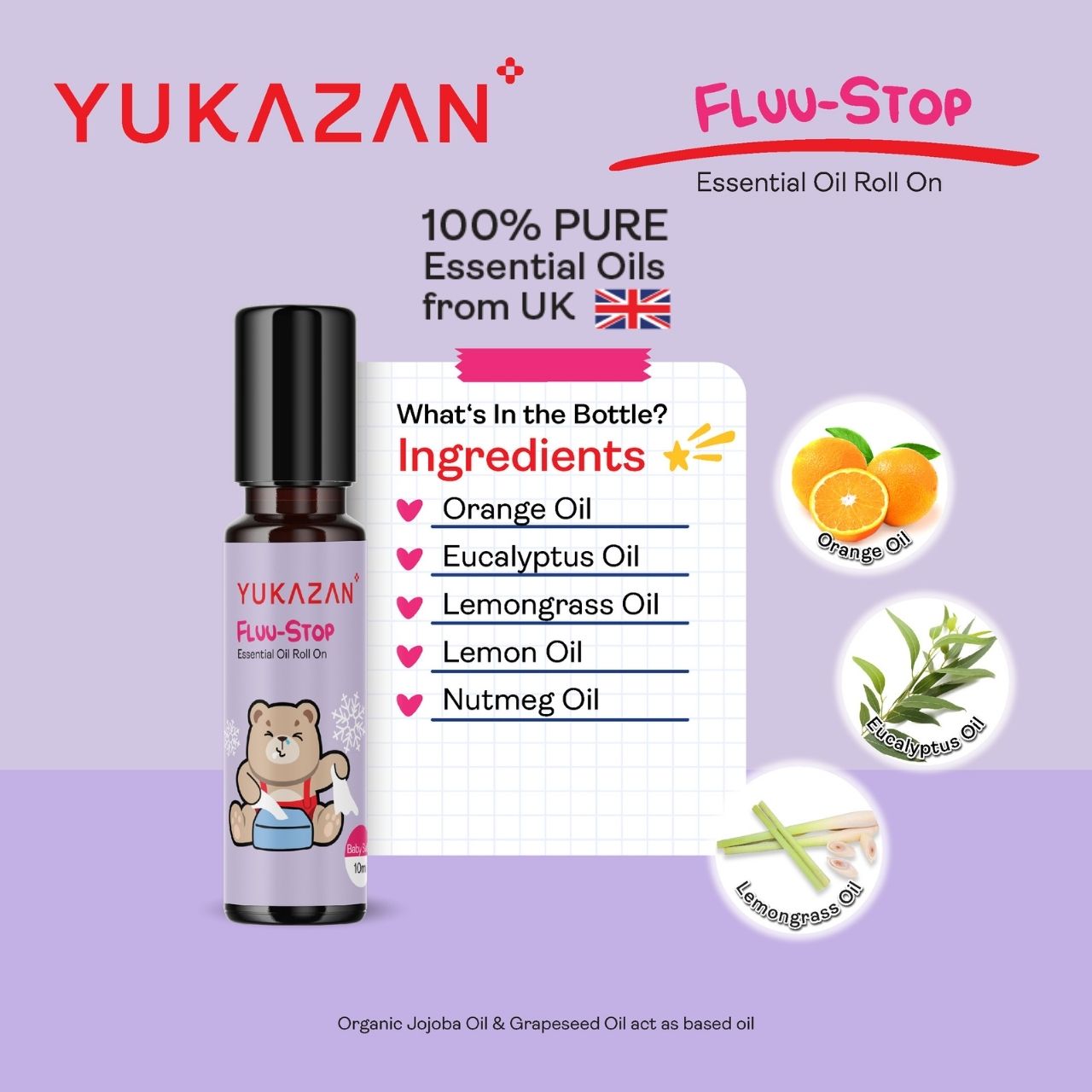 Yukazan 100% Pure Essential Oil Roll On (10ml)