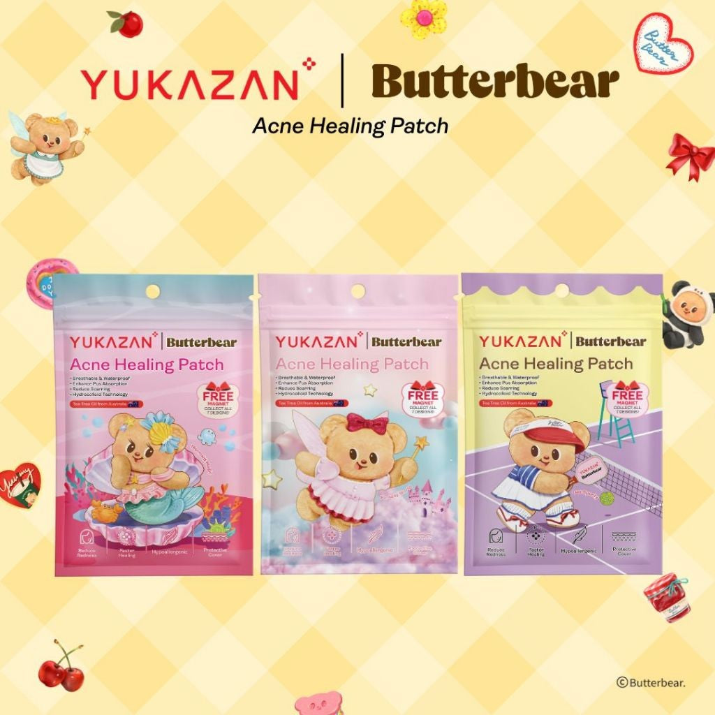 【Yukazan x Butterbear】 Hydrocolloid Acne Healing Patch 30's Pimple Patch