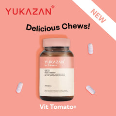 Yukazan Vit Tomato+ Brightening Supplement 4's - Collagen, White Tomato, Oryza Ceramide Chewable Tablet - Oral Sunblock