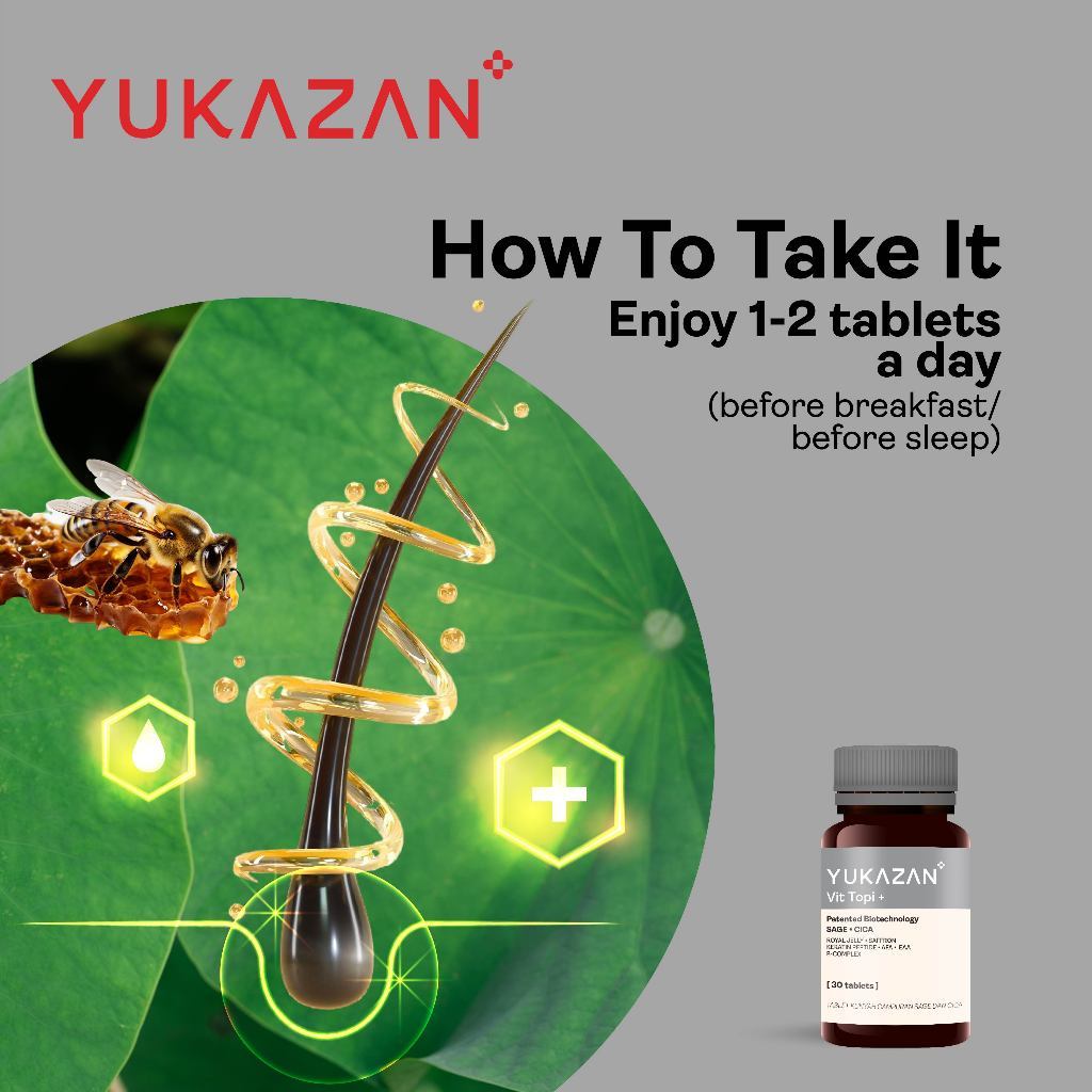 Yukazan Vit Topi+ 10's Hair Growth Chewable Supplement/ Healthy Hair Scalp / Anti Hair Loss / Hair Growth