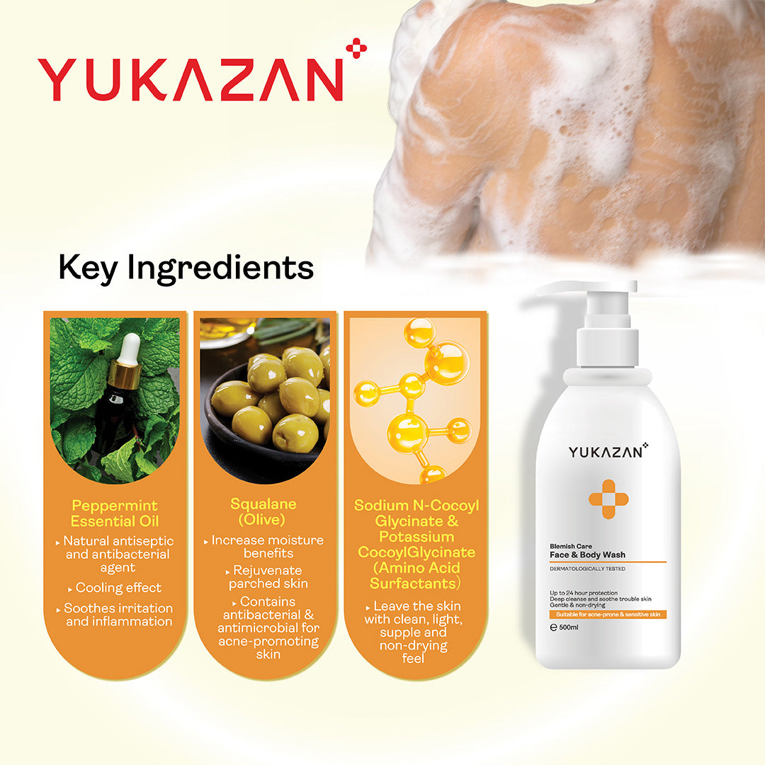 Yukazan Blemish Care Face & Body Wash (500ml)