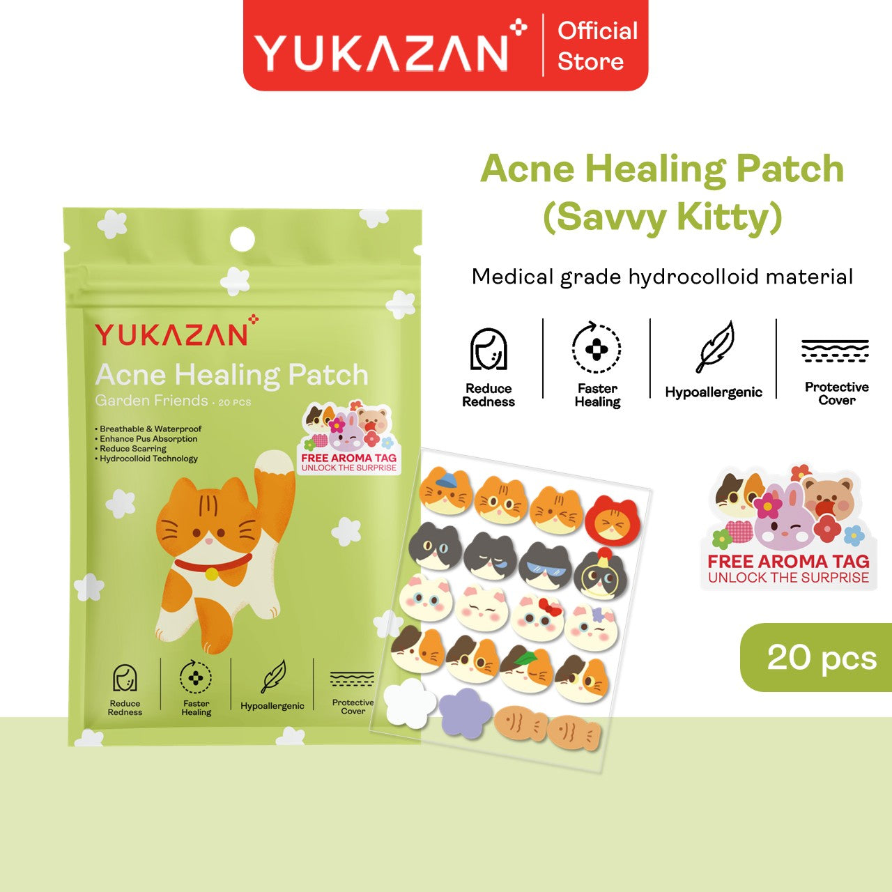 Yukazan Hydrocolloid Acne Healing Patch 20's