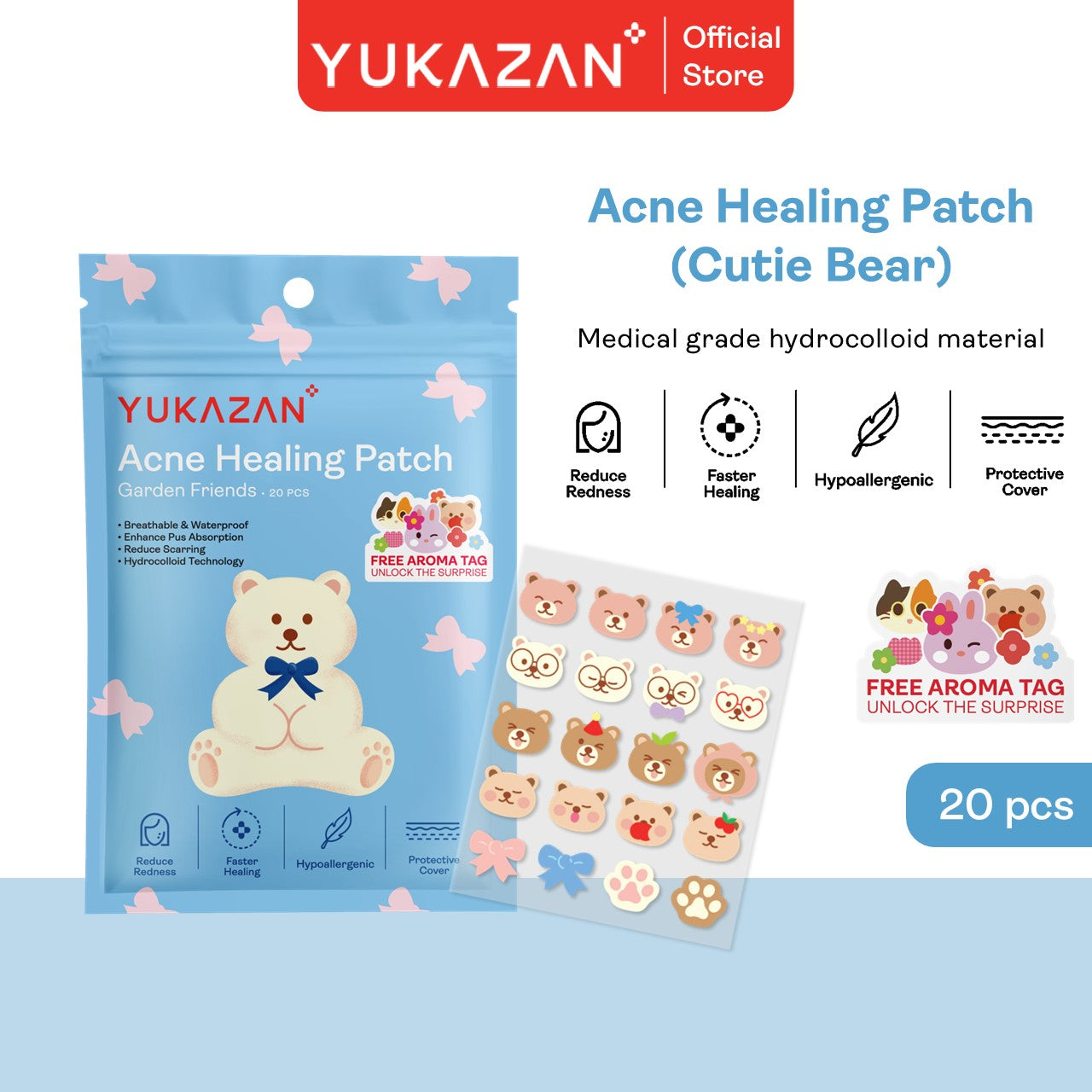 Yukazan Hydrocolloid Acne Healing Patch 20's