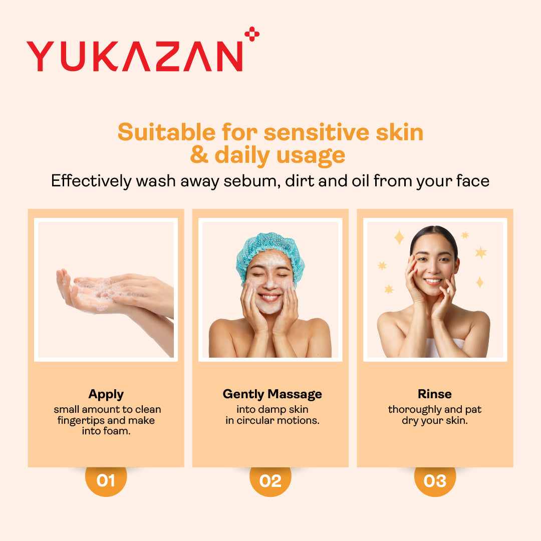 Yukazan Derma Ultracalming Cleanser 150ml - Dermatologically Tested for Acne Sensitive Skin