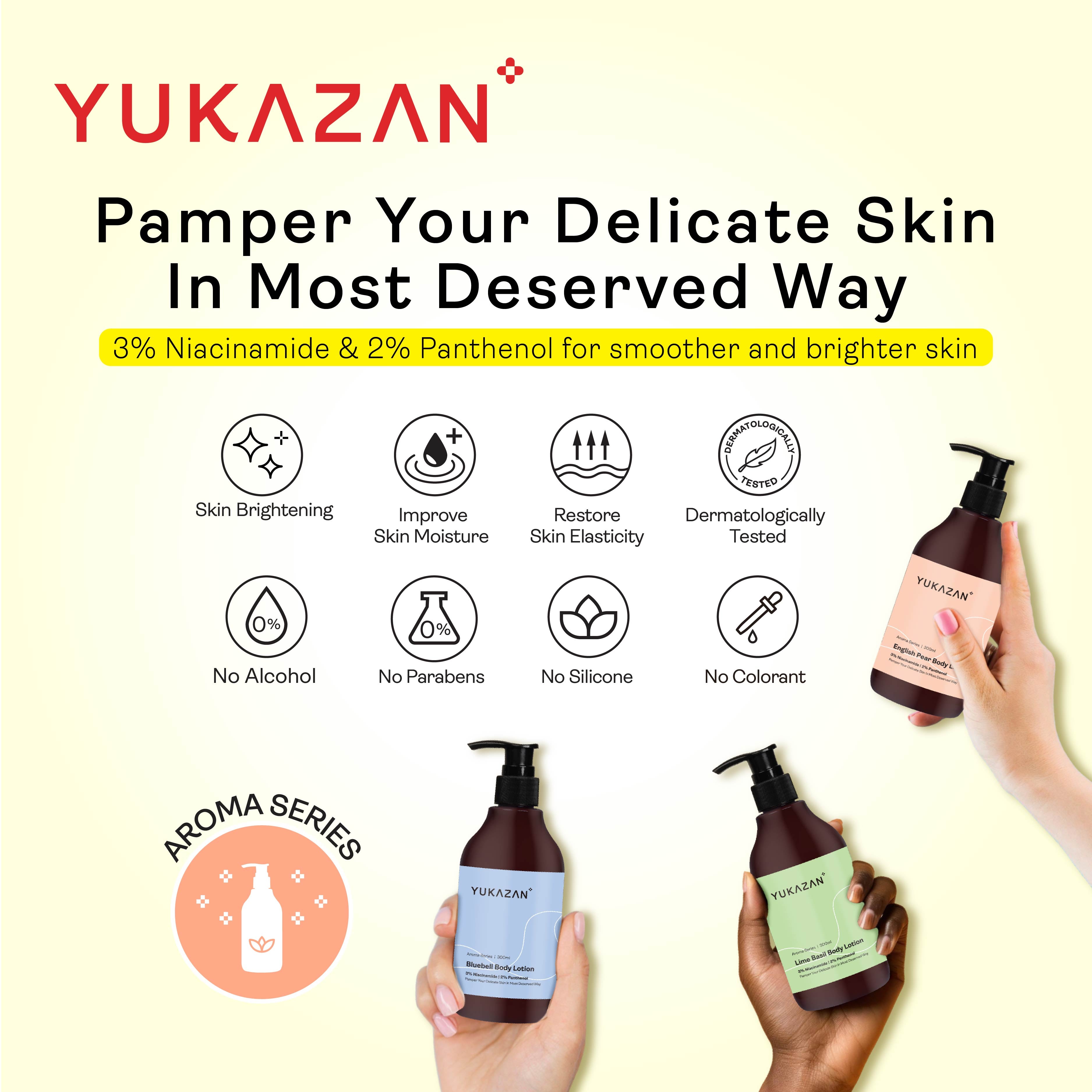 Yukazan Bluebell Body Lotion 300ml - Daily Moisturizing Brightening Body Lotion