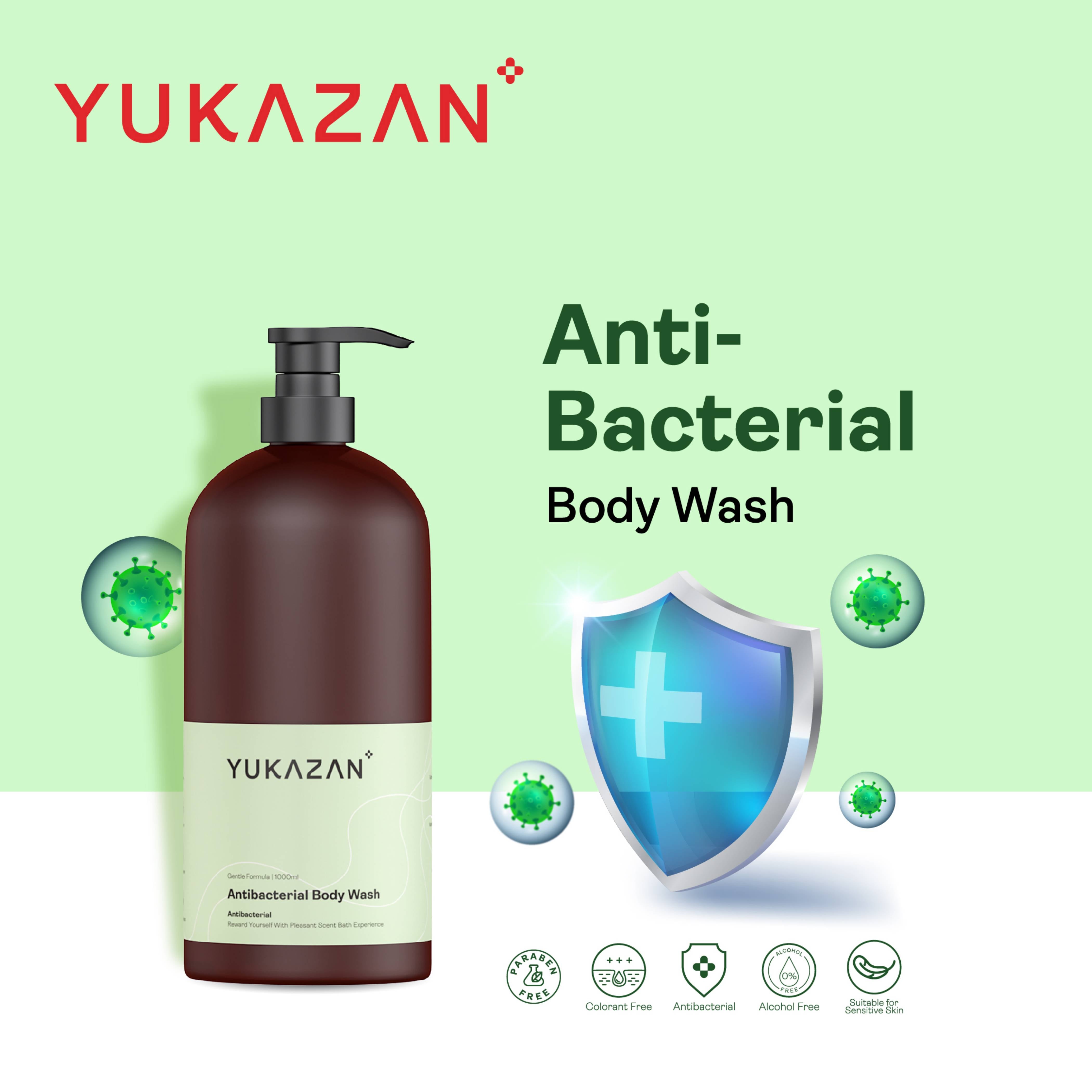 Yukazan Antibacterial Body Wash 1000ml Shower Foam / Antibacterial and Alcohol Free / Body Shampoo - Yukazan Official Store